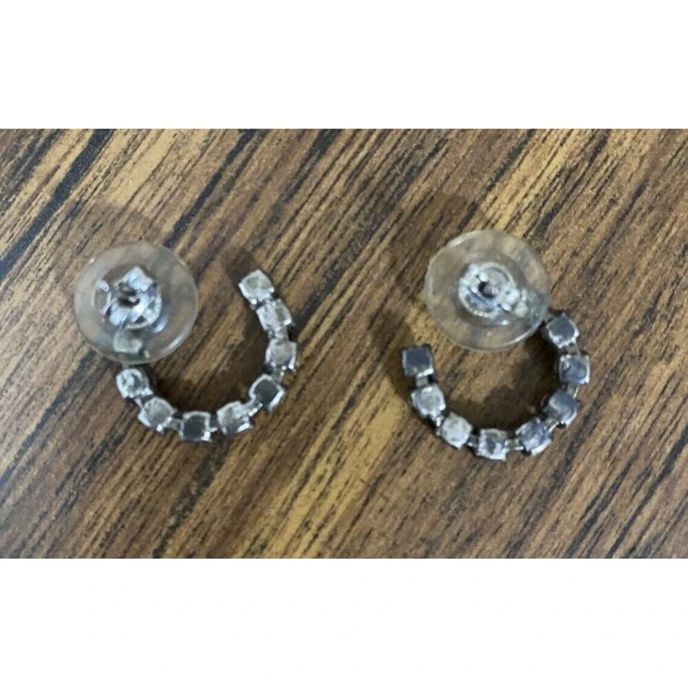 Horseshoe Hoop Multicolored Rhinestone Earrings Western Cowgirl Rodeo Chic